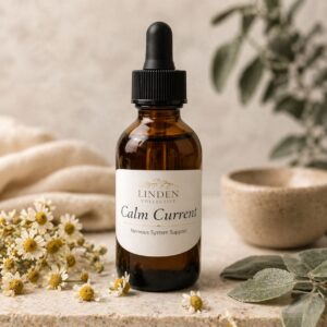 Calm Current herbal tincture for nervous system support made with chamomile