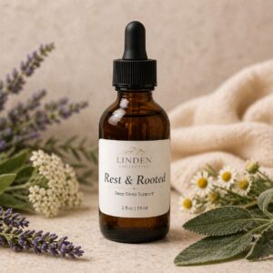 Rest & Rooted herbal sleep tincture for nervous system support and relaxation