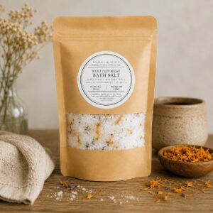 Rooted Rest lavender calendula herbal bath soak by Linden Collective